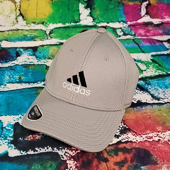 adidas zags adidas flex fit hat Adidas Men's ZAGS II A-Flex S/M Stretch Cap Hat Fitted Gray New